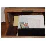 Collection of Vintage Wooden Recipe Boxes with Handwritten Recipe Cards