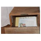 Collection of Vintage Wooden Recipe Boxes with Handwritten Recipe Cards