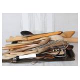 Collection of Vintage Wooden Utensils and Rolling Pins Kitchen Lot