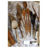 Collection of Vintage Wooden Utensils and Rolling Pins Kitchen Lot