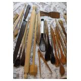 Collection of Vintage Wooden Utensils and Rolling Pins Kitchen Lot