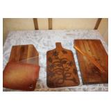 Collection of Kitchen Knives with Wood Blocks and Cutting Boards
