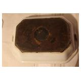 Set of 2 Vintage Enamel Cast Iron Covered Dishes - Le Creuset and St Uze