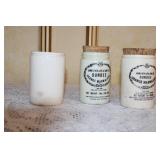 Assorted Vintage Kitchenware Collection with Teak Serving Set, Mason Jars, and Decor