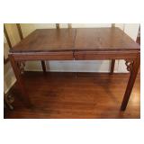 Antique Wood Dining Table with Carved Detail