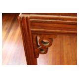 Antique Wood Dining Table with Carved Detail