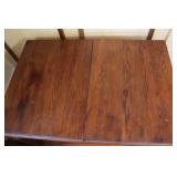 Antique Wood Dining Table with Carved Detail