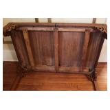 Antique Wood Dining Table with Carved Detail