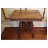 Antique Victorian Carved Wood Parlor Table