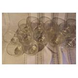 Set of 7 Margarita Glasses and 12 Whiskey Tumblers