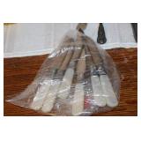 Assorted Vintage Silverware with Serving Utensils and Pearl Handles