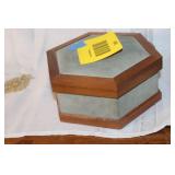Hexagonal Jewelry Box with Assorted Costume Jewelry