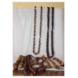 Collection of 10 Vintage Wooden Bead Necklaces and Bracelets