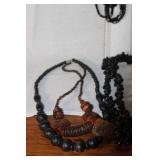 Collection of Beaded and Wooden Necklaces