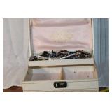 Vintage Jewelry Box with Assorted Beaded Necklaces