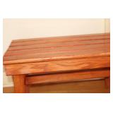 Wooden Adjustable Piano Stool and Slatted Bench Set