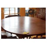 Wood Dining Table with 4 Spindle-Back Chairs
