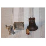 Collection of Vintage Cast Iron and Metal Banks with Miniature Shoe