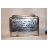 Collection of Vintage Cast Iron and Metal Banks with Miniature Shoe