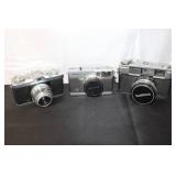 Lot of 3 Vintage 35mm Film Cameras Yashica Lynx 1000 Leidolf Wetzlar Lordox Olympus 35 EC 2