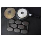 Berndes Made in Germany Frying Pan with Lid and 7-Cup Cast Iron Baking Mold