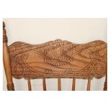 Vintage Wooden Dining Chair with Ornate Carved Backrest