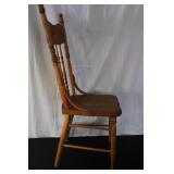 Vintage Wooden Dining Chair with Ornate Carved Backrest