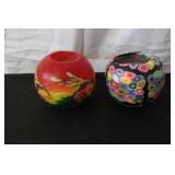 European Ceramic Tableware Lot Including Mugs, Coasters, Vases, and Tray