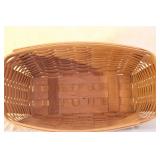 Longaberger Handwoven Basket with Handle and Wood Feet