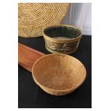 Collection of Vintage Wicker Baskets and RW Norway Wooden Tray