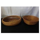 Collection of Vintage Wicker Baskets and RW Norway Wooden Tray