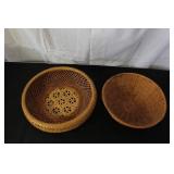 Collection of Vintage Wicker Baskets and RW Norway Wooden Tray