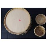 Collection of Vintage Wicker Baskets and RW Norway Wooden Tray