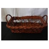 Collection of 4 Assorted Woven Baskets with Handle and Decorative Designs