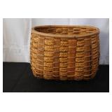 Collection of 4 Assorted Woven Baskets with Handle and Decorative Designs
