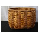 Collection of 4 Assorted Woven Baskets with Handle and Decorative Designs