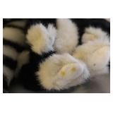 Collection of 6 Plush Stuffed Animals Including Zebra, Panda, Cat, and Birds