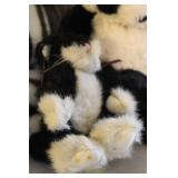 Collection of 6 Plush Stuffed Animals Including Zebra, Panda, Cat, and Birds