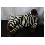 Collection of 6 Plush Stuffed Animals Including Zebra, Panda, Cat, and Birds