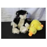 Collection of 6 Plush Stuffed Animals Including Zebra, Panda, Cat, and Birds