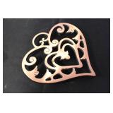 Eclectic Home Decor Collection with Mosaic Candle Holders and Heart Trivet