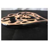 Eclectic Home Decor Collection with Mosaic Candle Holders and Heart Trivet