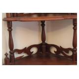 Decorative 4-Tier Wooden Corner Shelf with Ornate Spindles
