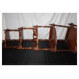 Decorative 4-Tier Wooden Corner Shelf with Ornate Spindles