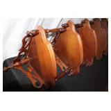 Decorative 4-Tier Wooden Corner Shelf with Ornate Spindles