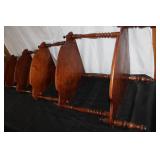 Decorative 4-Tier Wooden Corner Shelf with Ornate Spindles