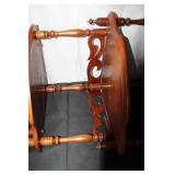 Decorative 4-Tier Wooden Corner Shelf with Ornate Spindles