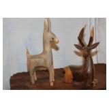 Collection of Vintage Hand-Carved Wooden Decor and Candle Holders