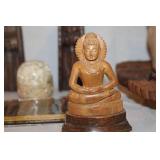 Collection of Vintage Hand-Carved Wooden Decor and Candle Holders