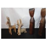 Collection of Vintage Hand-Carved Wooden Decor and Candle Holders